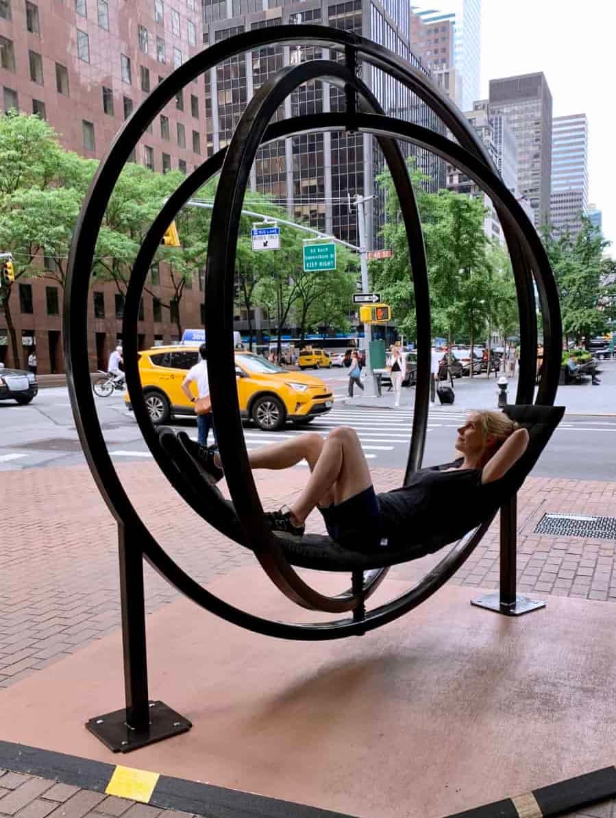 Etazin Chair sculpture on a Manhattan street